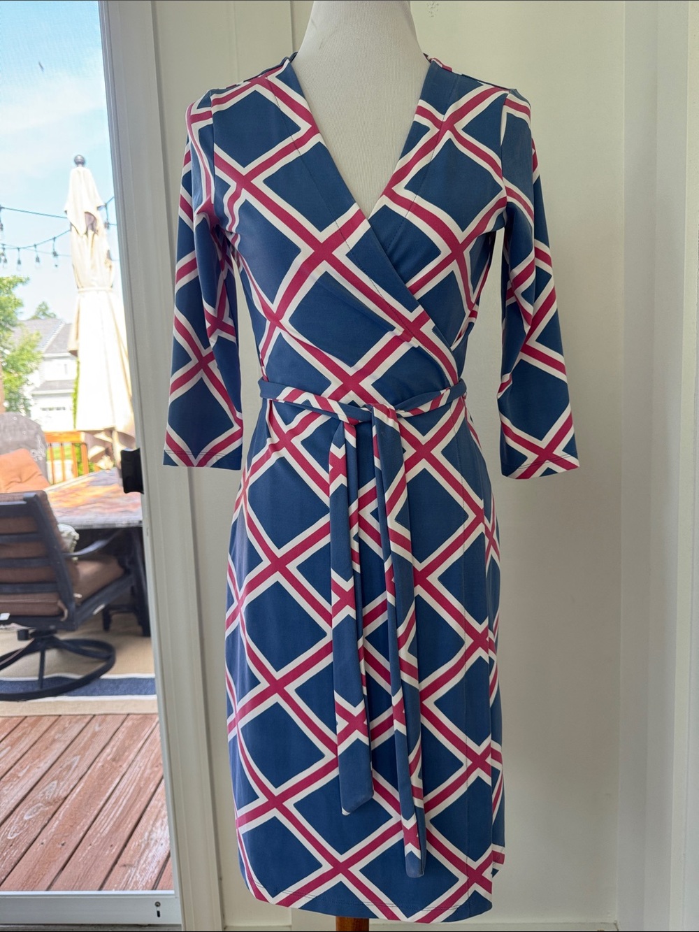 Mahi Gold Print Wrap Dress Size S